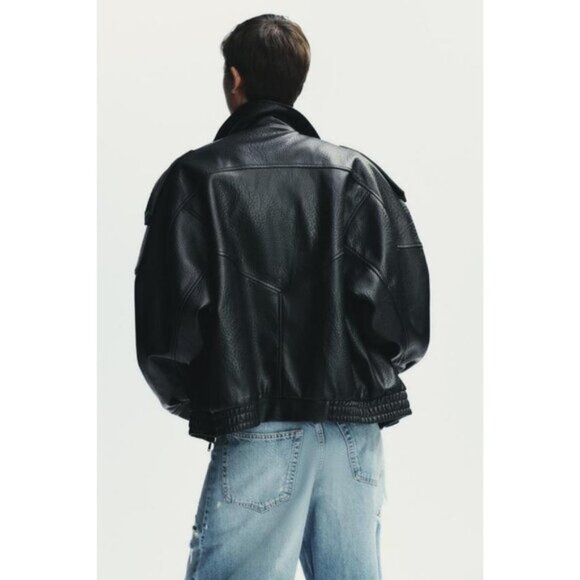 ZARA FAUX LEATHER JACKET - Picture 8 of 11